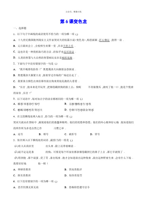 2022年部编版语文《变色龙》同步练习(基础训练)(打印版)
