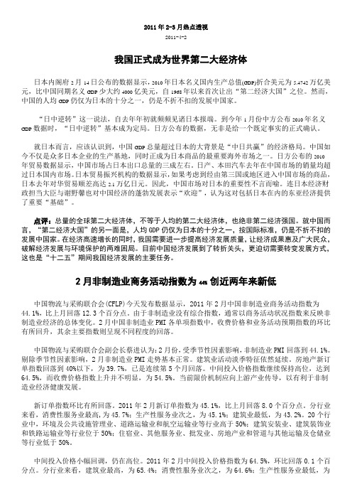 2011年2-3月热点透视