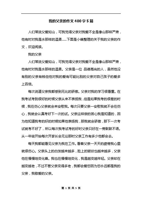 我的父亲的作文400字5篇