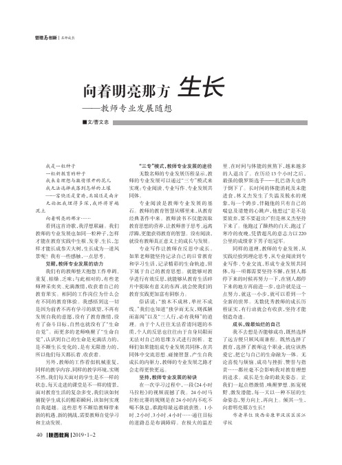 向着明亮那方生长——教师专业发展随想