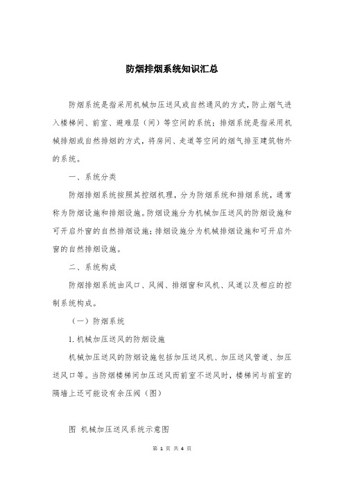防烟排烟系统知识汇总