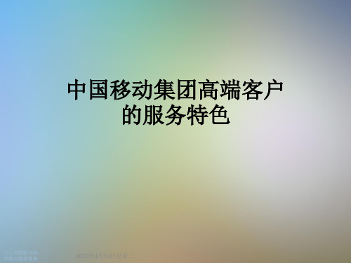 中国移动集团高端客户的服务特色