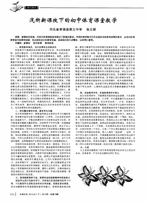 浅析新课改下的初中体育课堂教学