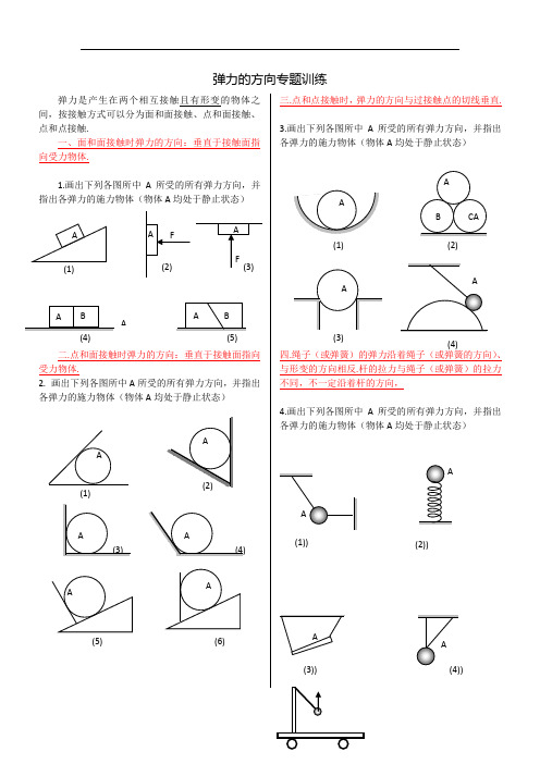 弹力的方向专题练习