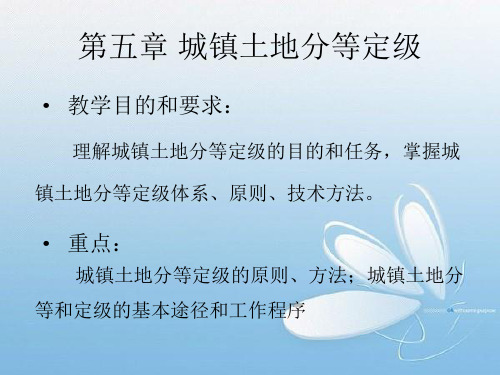 土地资源调查与评价   第五章   城镇土地评价