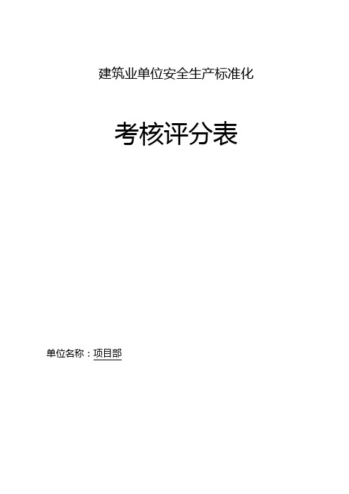 2016安全生产标准化考核评分表和绩效评定