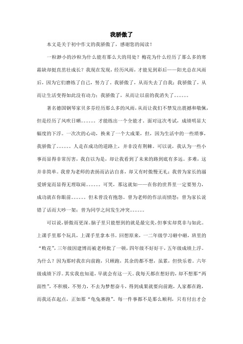 我骄傲了_初中作文
