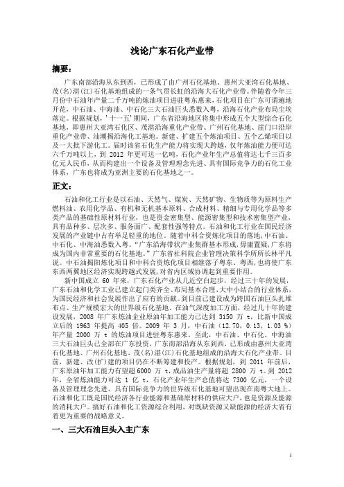 浅论广东石化产业带