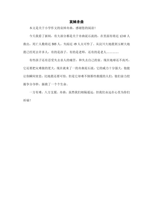 哀绰舟曲_小学作文