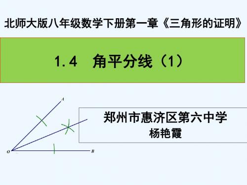 数学北师大版八年级下册角平分线(1)