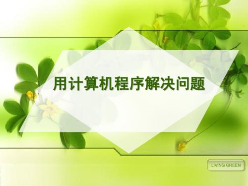 4.1用计算机程序解决问题