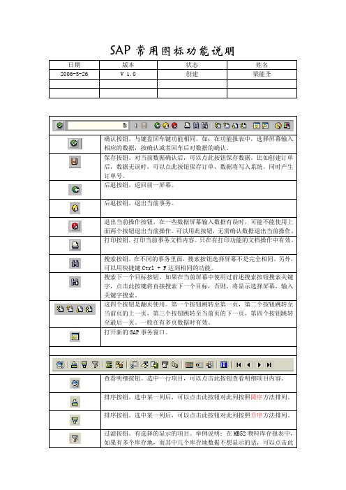 SAP常用图标功能说明 V1.0