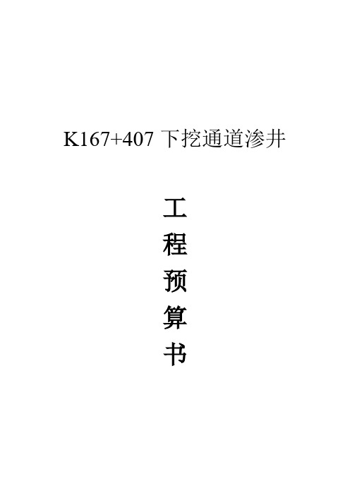 全国首例钢波纹管渗井预算书