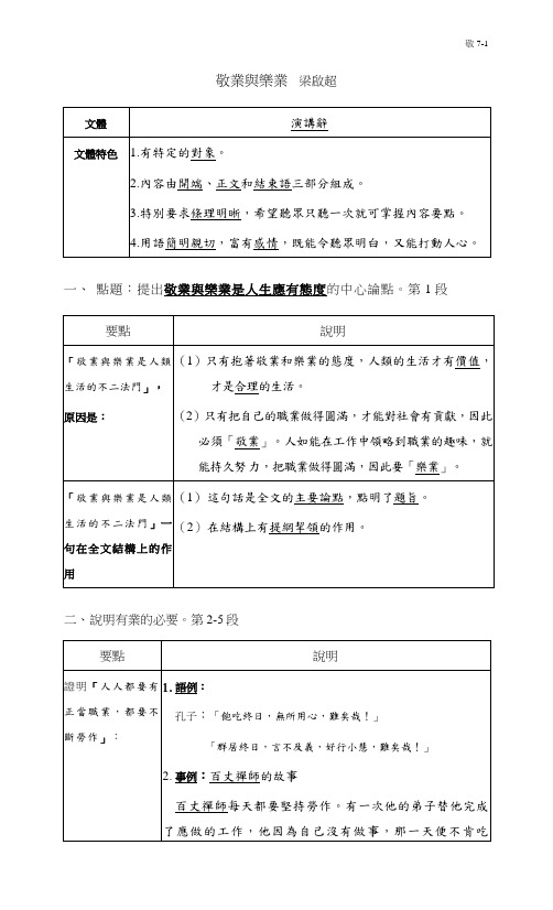 敬业与乐业梁启超