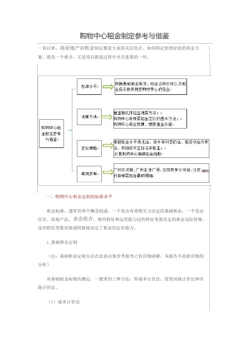 购物中心租金制定参考与借鉴1