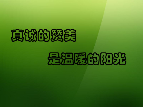 真诚的赞美是温暖的阳光