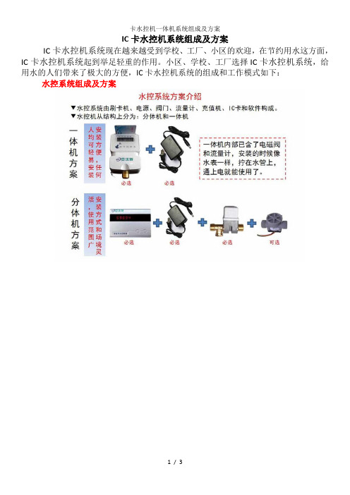 卡水控机一体机系统组成及方案