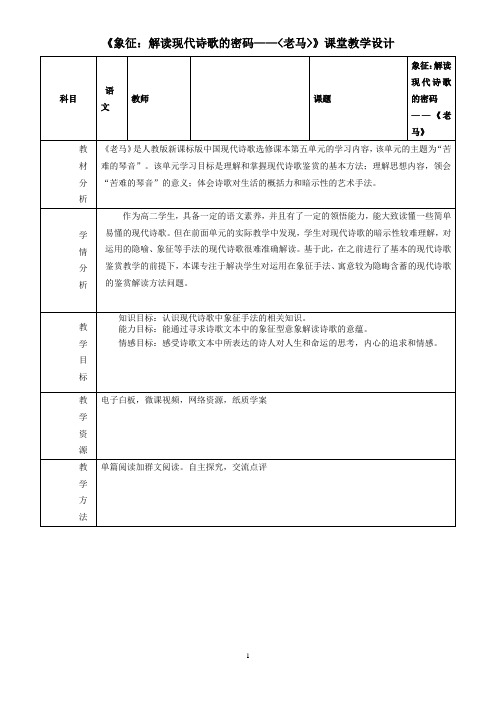老马教案(教学设计简案)1