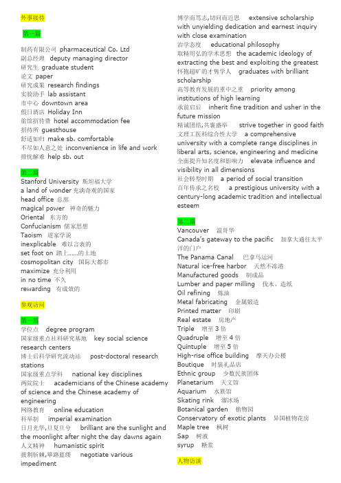 高级口译教程词语预习