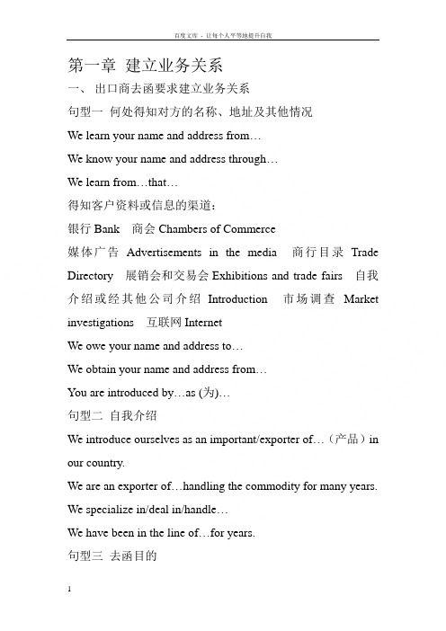 商务英语函电实用模板