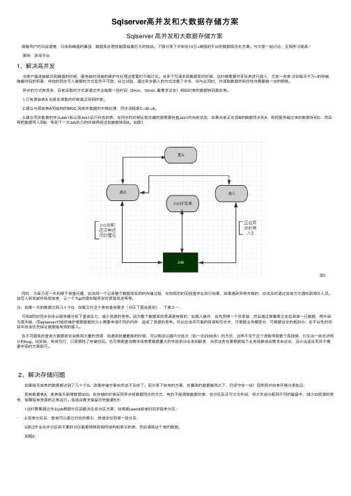 Sqlserver高并发和大数据存储方案