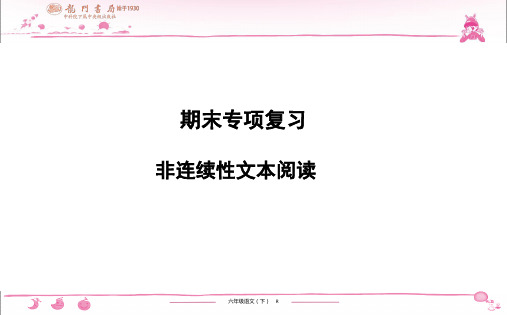 (黄冈小状元作业本)部编版六年级语文下册 期末专项复习 非连续性文本阅读