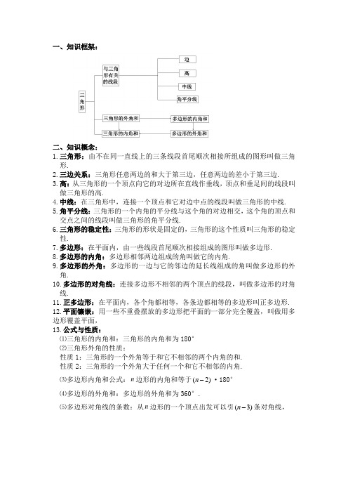 八年级数学上册第一单元复习要点