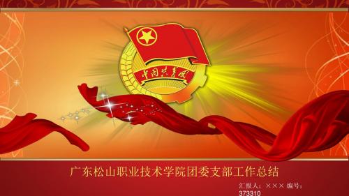 广东松山职业技术学院团委支部工作总结汇报模板