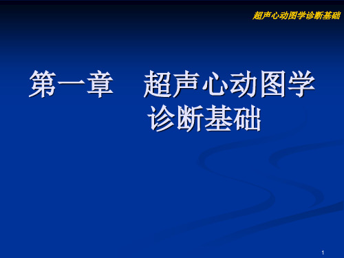 【心脏彩超】1-1-1第一章超声心动图学诊断基础