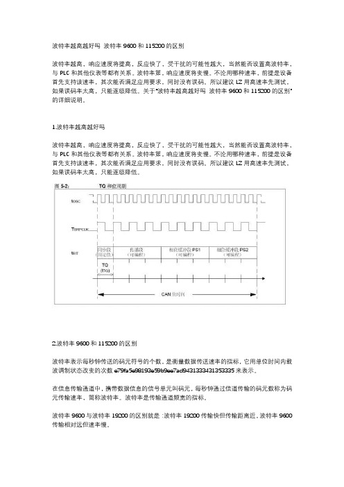 波特率越高越好吗 波特率9600和115200的区别