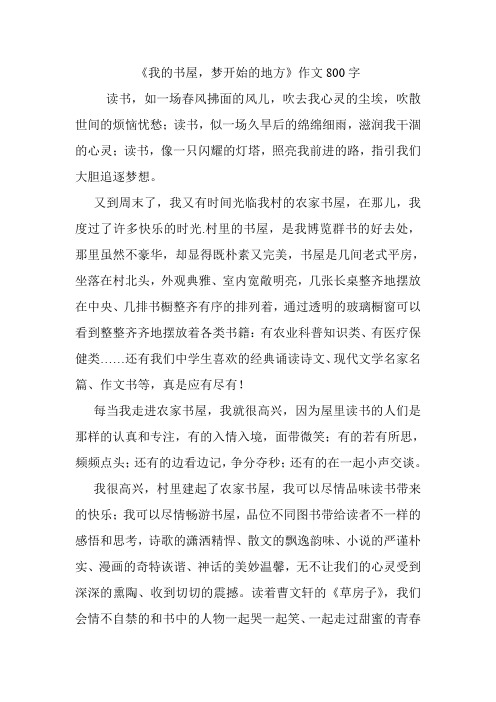《我的书屋,梦开始的地方》作文800字.doc