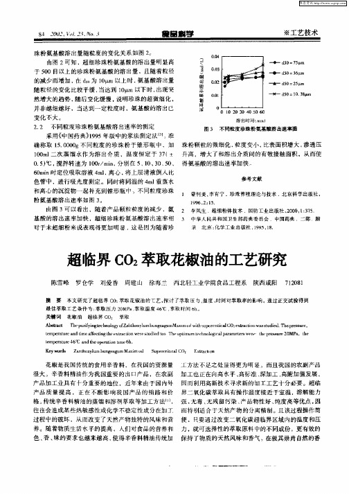 超临界CO2萃取花椒油的工艺研究