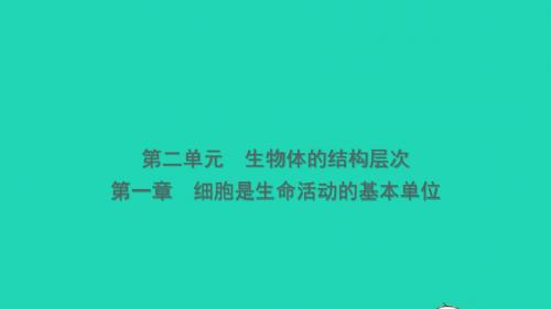 山东省滨州市2018年中考生物总复习第二单元生物体的结构层次第一章细胞是生命活动的基本单位课件201