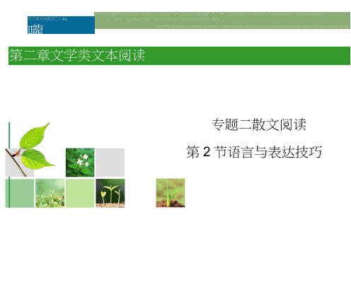 高考新课标语文一轮复习指导课件第2章专题2散文阅读第2节语言与表达技巧