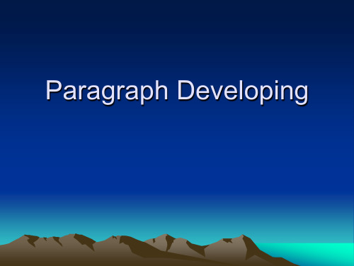 Paragraph Developing