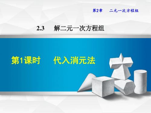 浙教版七年级数学下册课件2.3.1  代入消元法 (共28张PPT)