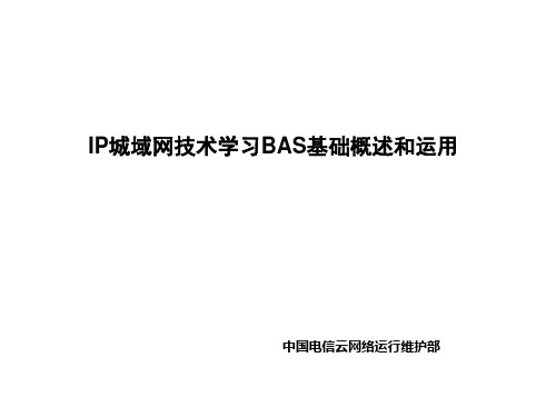 IP城域网技术学习BAS基础概述和运用