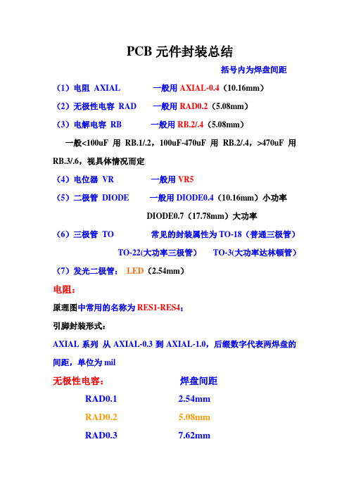 Protel中PCB封装小结