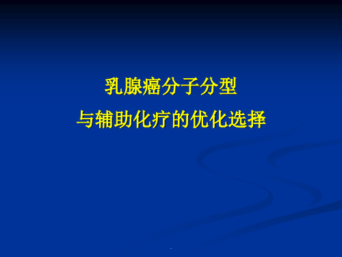 乳腺癌分子分型与辅助化疗PPT演示课件