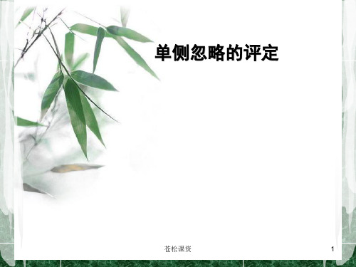 单侧忽略的评定(专业教学)