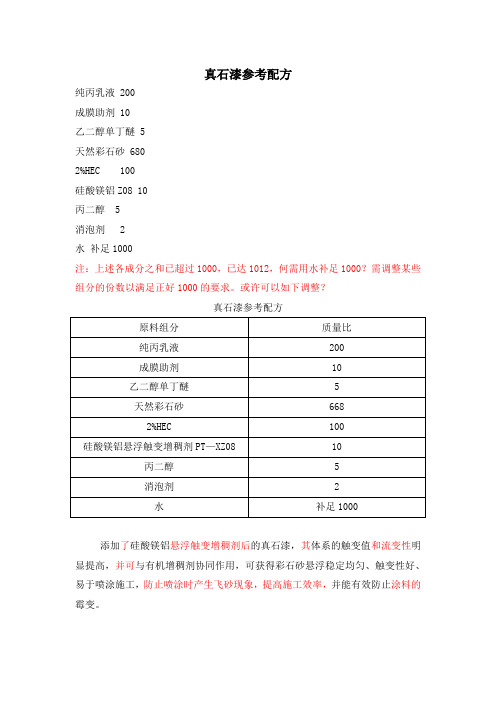 真石漆配方(修改补充)