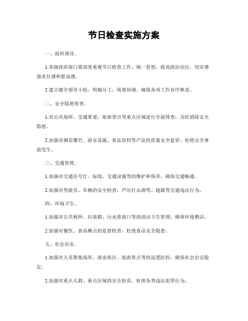 节日检查实施方案