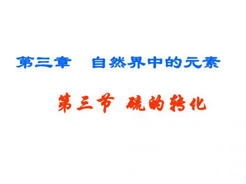 硫的转化