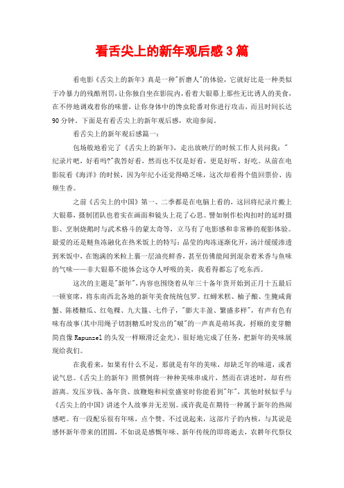 看舌尖上的新年观后感3篇