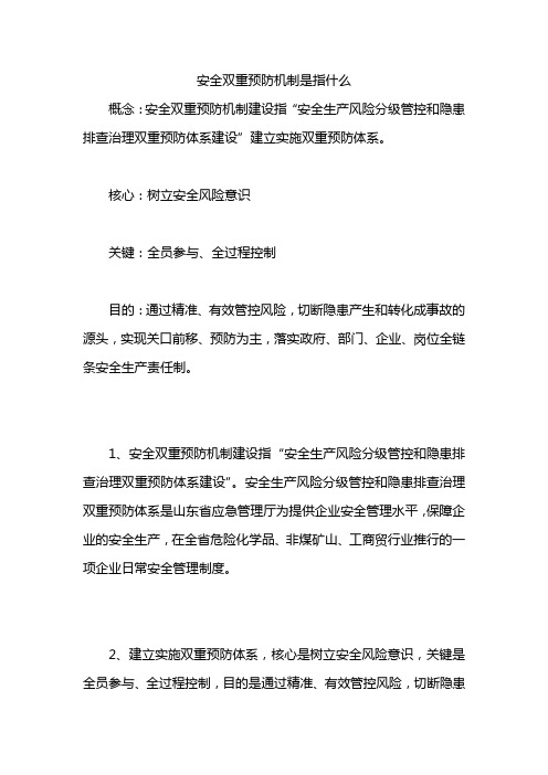 安全双重预防机制是指什么