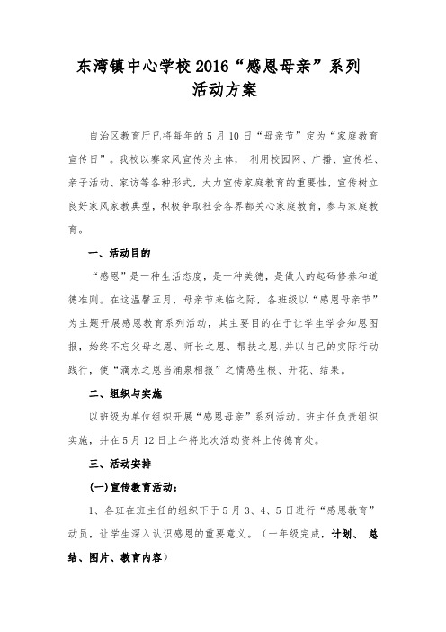 2016母亲节活动方案