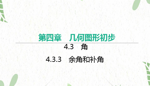 七年级数学人教版(上册)4.3.3余角和补角