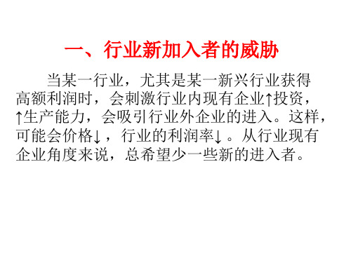 行业新加入者的威胁讲解