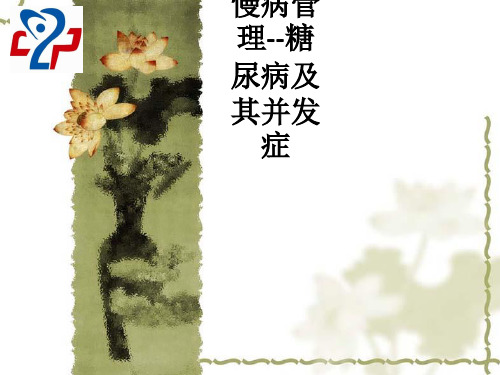 慢病管理--糖尿病及其并发症ppt课件-糖尿病慢病管理ppt