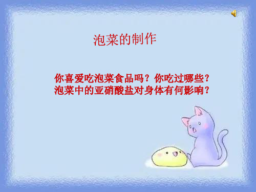 新人教版生物选修1课题3《制作泡菜并检测亚硝酸盐含量》ppt